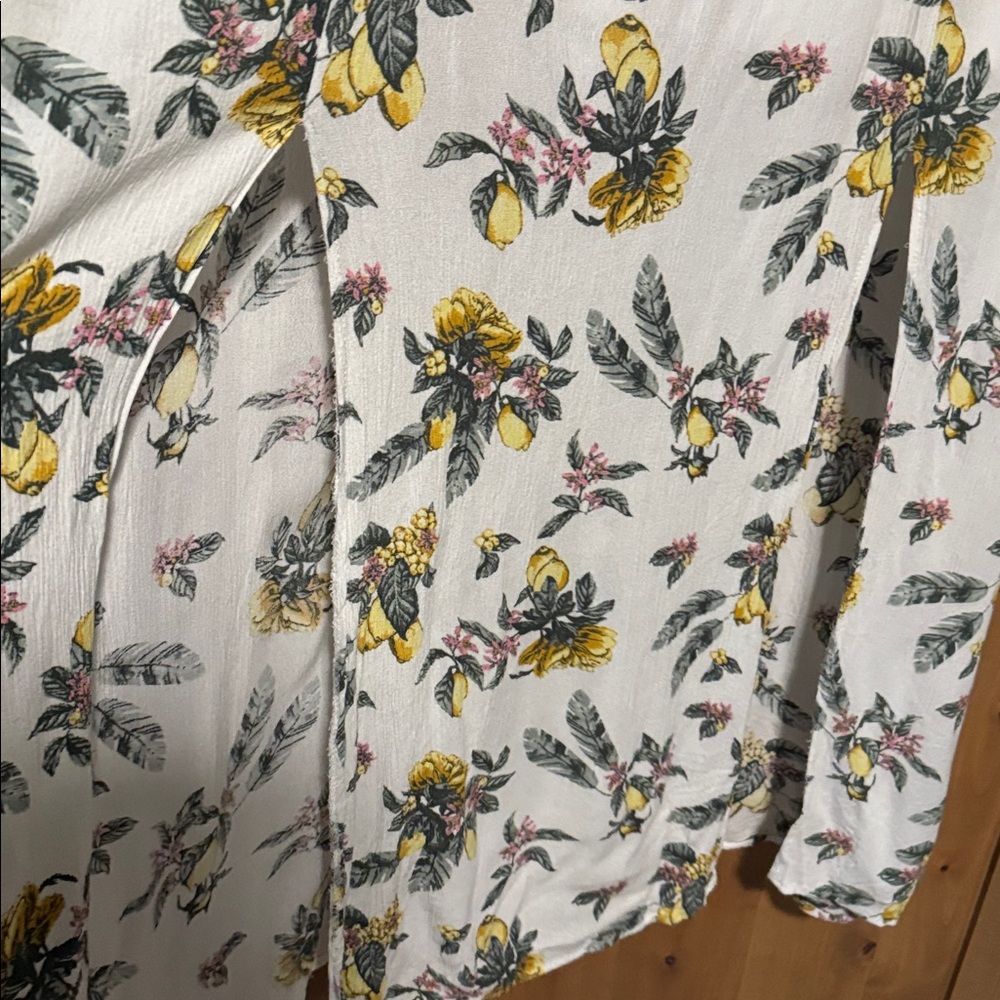 Rue 21 tie front lemon maxi dress 🍋 Womens XL 2 slit front Resort vacation Beach - Picture 8 of 15